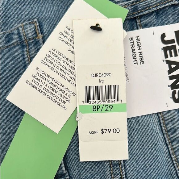 DKNY BLUE Cropped Jeans HIGH RISE STRAIGHT SIZE 8P - Picture 6 of 6